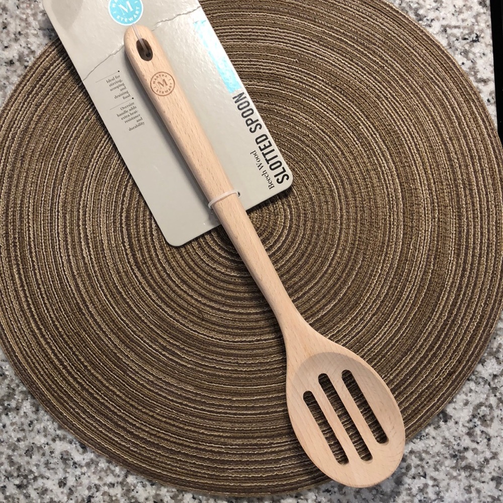 Martha Stewart Beech Wood Slotted Spoon